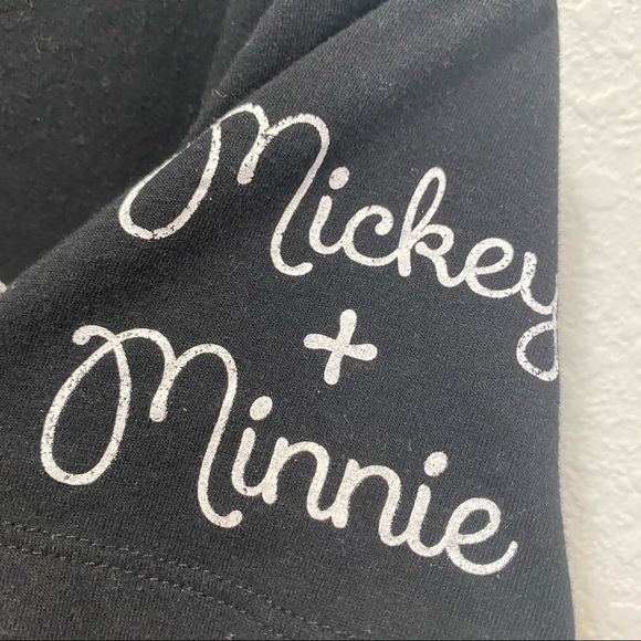 Disney Mickey and Minnie Black T Shirt - Picture 3 of 5